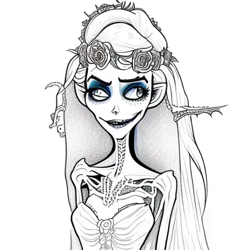 corpse bride tattoo design idea