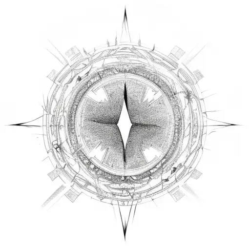 magic circle with lightning  tattoo design idea