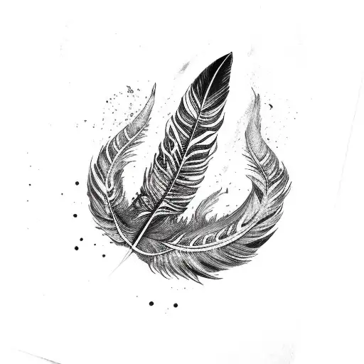 firey feather tattoo design idea