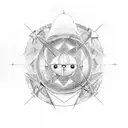 magic circle with lightning  tattoo design idea