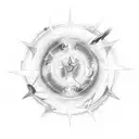 magic circle with lightning  tattoo design idea