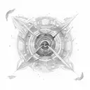 magic circle with lightning  tattoo design idea