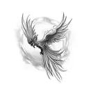 pheonix feather tattoo design idea