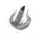 firey feather tattoo design idea