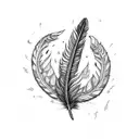 firey feather tattoo design idea