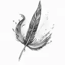 firey feather tattoo design idea