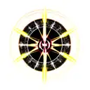 magic circle with lightning  tattoo design idea