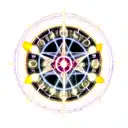 magic circle with lightning  tattoo design idea