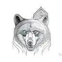 bear with Wolf  tattoo design idea