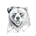bear with Wolf  tattoo design idea
