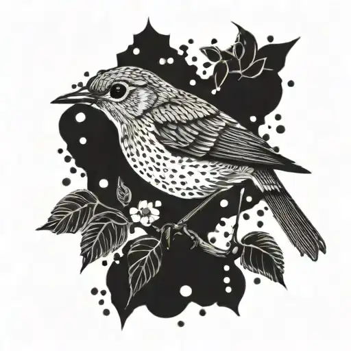 robin bird tattoo design idea