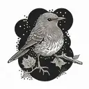 robin bird tattoo design idea