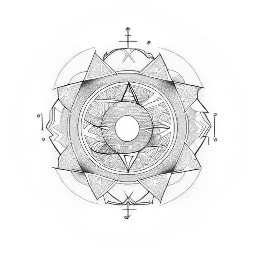 electric crescent tattoo design idea
