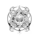 electric crescent tattoo design idea