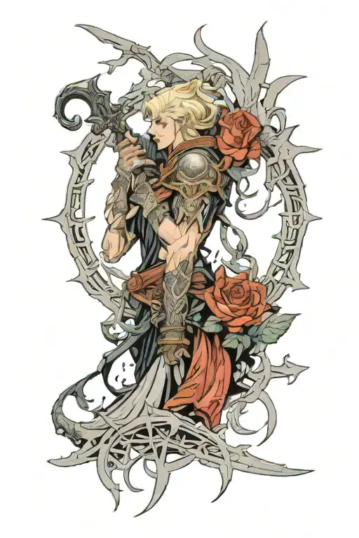 Elden ring characters integrated tattoo design idea