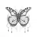 monarch butterfly and BDSM tattoo design idea