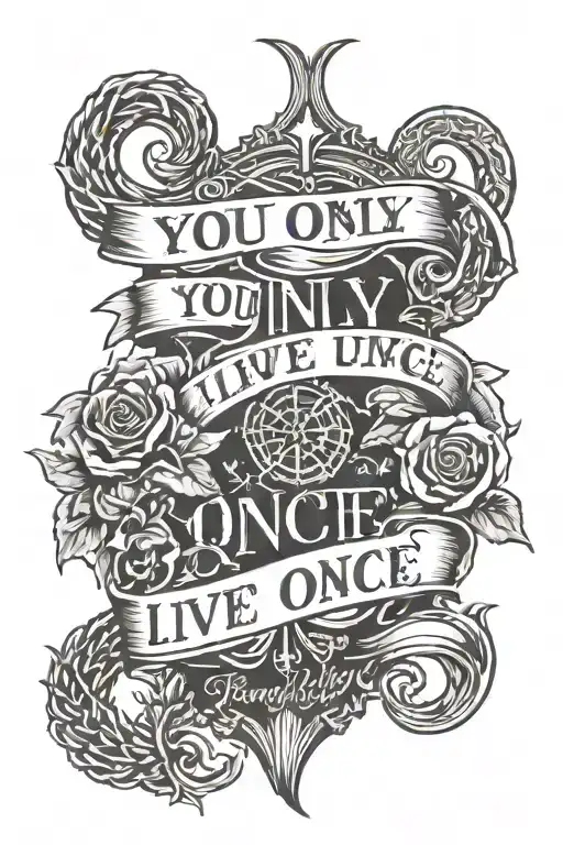 You only live once, but if you do it right then once is enough Matthew 6:34 Therefore do not worry about tomorrow, for  tattoo design idea