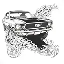 1968 mustang car tattoo design idea