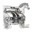1968 mustang car tattoo design idea