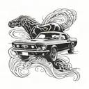 1968 mustang car tattoo design idea