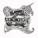 1968 mustang car tattoo design idea