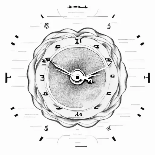 clock on a bed of roses with a sky above it tattoo design idea