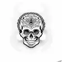 candy skull tattoo design idea