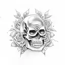 candy skull tattoo design idea