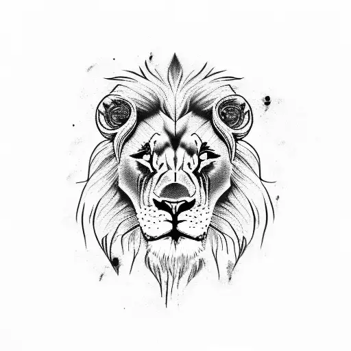 Lion zombie tattoo design idea