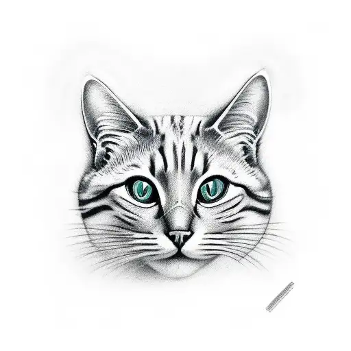 gato blanco tattoo design idea