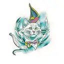 gato blanco tattoo design idea