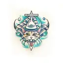 gato blanco tattoo design idea