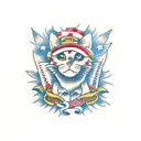 gato blanco tattoo design idea