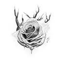 Dobermann, Lightning Strike, Roses, snake  tattoo design idea