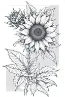 tiny single sunflower tattoo design idea
