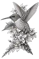 hummingbird with dogwood and mountain laurel tattoo design idea