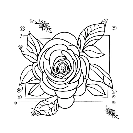 forget Me Not fineline tattoo design idea