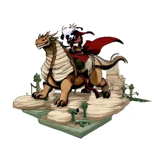 strength dragon with wise monk tattoo design idea