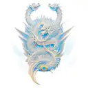 strength dragon with wise monk tattoo design idea