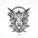 strength dragon with wise monk tattoo design idea