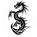 strength dragon with wise monk tattoo design idea