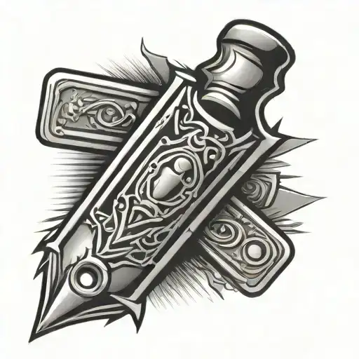 razor blade tattoo design idea