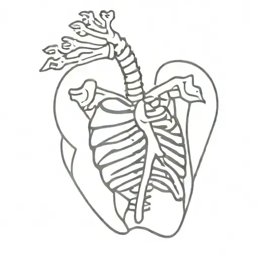 skeleton bones heart shape twenty one pilots tattoo design idea