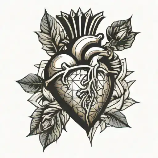 Sacred Heart tattoo design idea