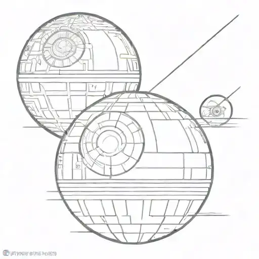 11:11 surrounded by star wars death star tattoo design idea