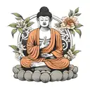 buddha sitting in meditation  tattoo design idea