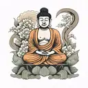 buddha sitting in meditation  tattoo design idea