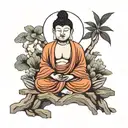 buddha sitting in meditation  tattoo design idea