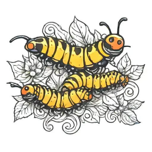 Coeur d Alene Caterpillars tattoo design idea