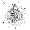 Moon phases in dance form tattoo design idea